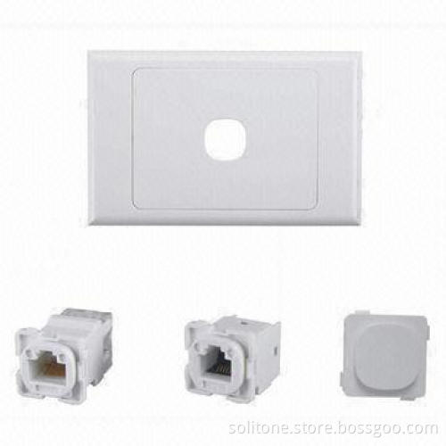 Faceplate in Australian Style, 120 Type, 1 Port, Made of PC or ABS Materials w/Network Accessories